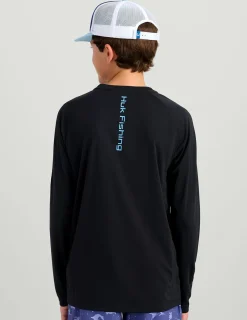 Huk Gear Performance Tops-Kids Pursuit Performance Crew Black