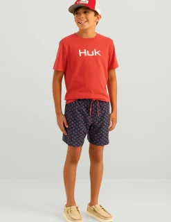 Huk Gear Swim-Kids Pursuit Volley Swim Short Naval Academy Huk and Bars