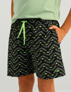 Huk Gear Swim-Kids Pursuit Volley Swim Short Black Marlin Pyramid