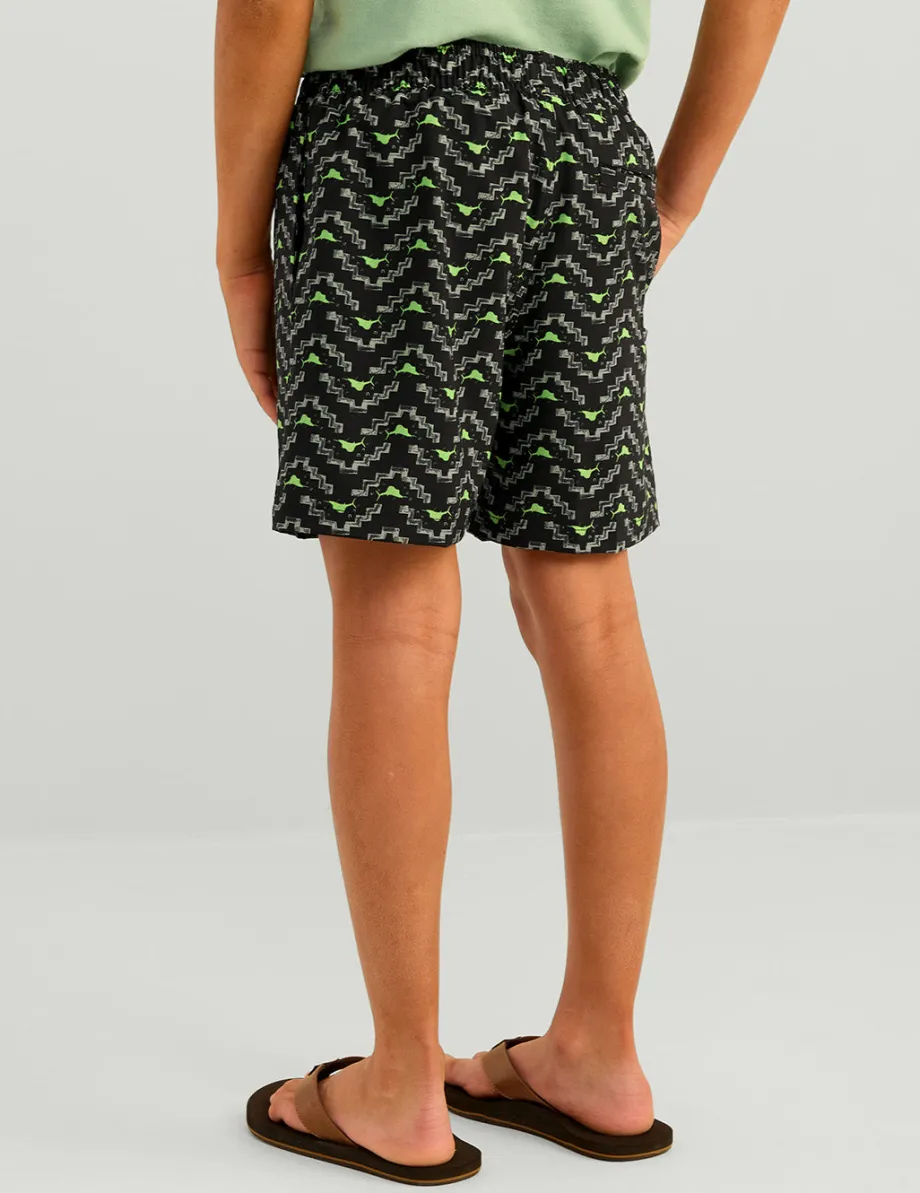 Huk Gear Swim-Kids Pursuit Volley Swim Short Black Marlin Pyramid