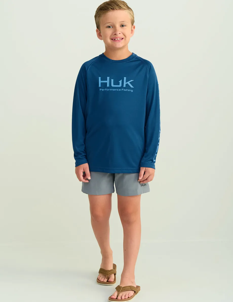Huk Gear Swim-Kids Pursuit Volley Swim Short Night Owl