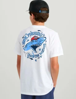 Huk Gear T-Shirts-Kids Rad Series Tee White Shark
