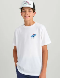 Huk Gear T-Shirts-Kids Rad Series Tee White Shark