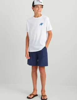 Huk Gear T-Shirts-Kids Rad Series Tee White Shark