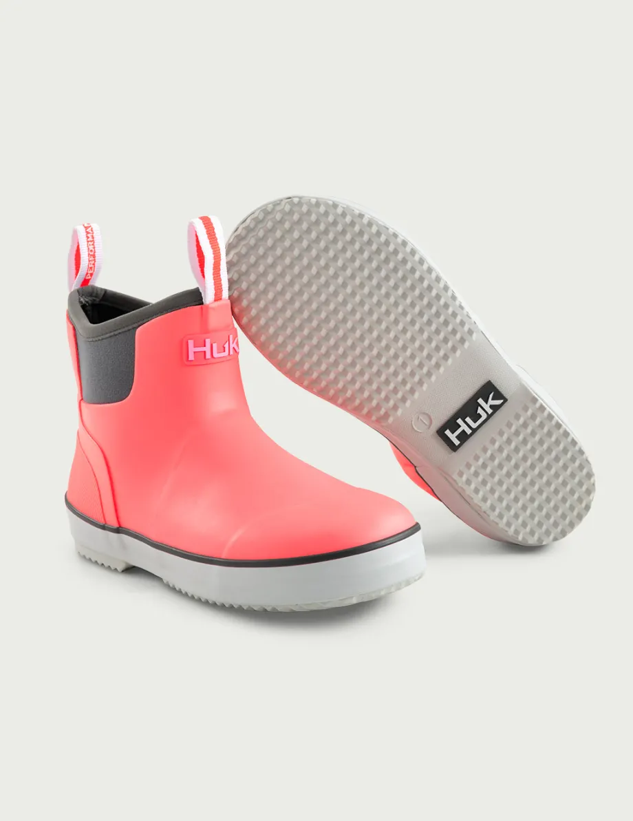 Huk Gear Boots|Rainwear-Kids Rogue Wave Boots Neon Coral