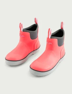 Huk Gear Boots|Rainwear-Kids Rogue Wave Boots Neon Coral