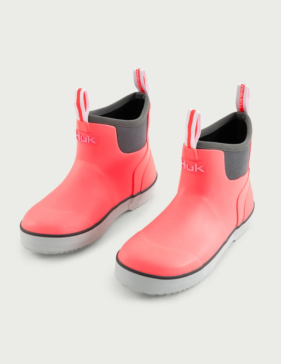 Huk Gear Boots|Rainwear-Kids Rogue Wave Boots Neon Coral