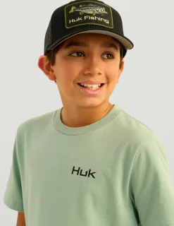 Huk Gear T-Shirts-Kids Salute Tee Fog Green