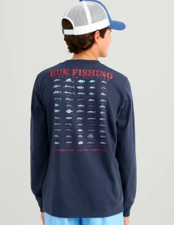 Huk Gear T-Shirts-Kids SC Fish Long Sleeve Tee Naval Academy