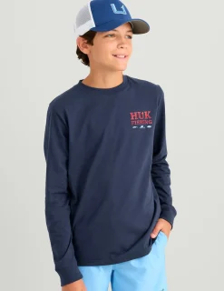 Huk Gear T-Shirts-Kids SC Fish Long Sleeve Tee Naval Academy