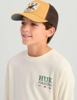 Huk Gear T-Shirts-Kids SC Fish Long Sleeve Tee Egret