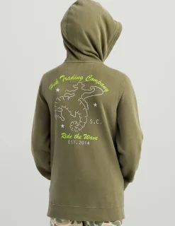 Huk Gear Hoodies & Pullovers-Kids Sea Horse Cotton Fleece Moss