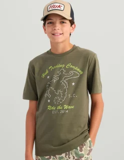 Huk Gear T-Shirts-Kids Seahorse Tee Moss