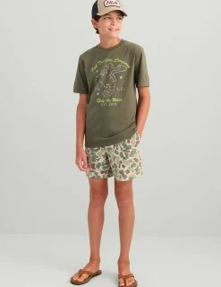 Huk Gear T-Shirts-Kids Seahorse Tee Moss