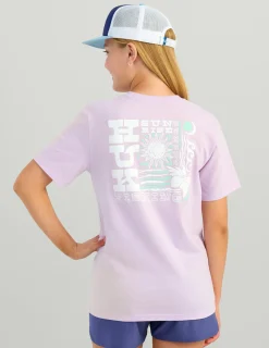 Huk Gear T-Shirts-Kids Sunset Sunrise Tee Orchid Bloom