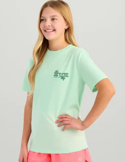 Huk Gear T-Shirts-Kids Sunset Sunrise Tee Seafoam Mist