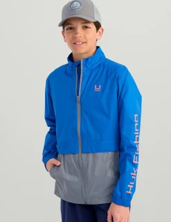 Huk Gear Windbreakers-Kids Tradewind Windbreaker Ocean Blue