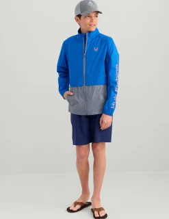 Huk Gear Windbreakers-Kids Tradewind Windbreaker Ocean Blue