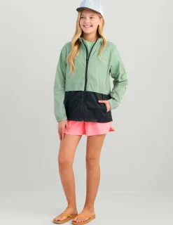 Huk Gear Windbreakers-Kids Tradewind Windbreaker Fog Green