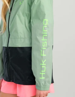 Huk Gear Windbreakers-Kids Tradewind Windbreaker Fog Green