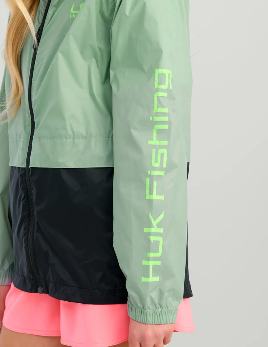 Huk Gear Windbreakers-Kids Tradewind Windbreaker Fog Green