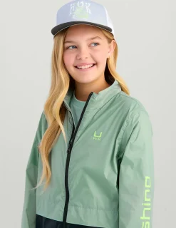 Huk Gear Windbreakers-Kids Tradewind Windbreaker Fog Green