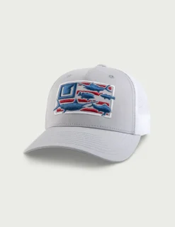Huk Gear Hats-Kids Trophy Flag Trucker Hat Harbor Mist