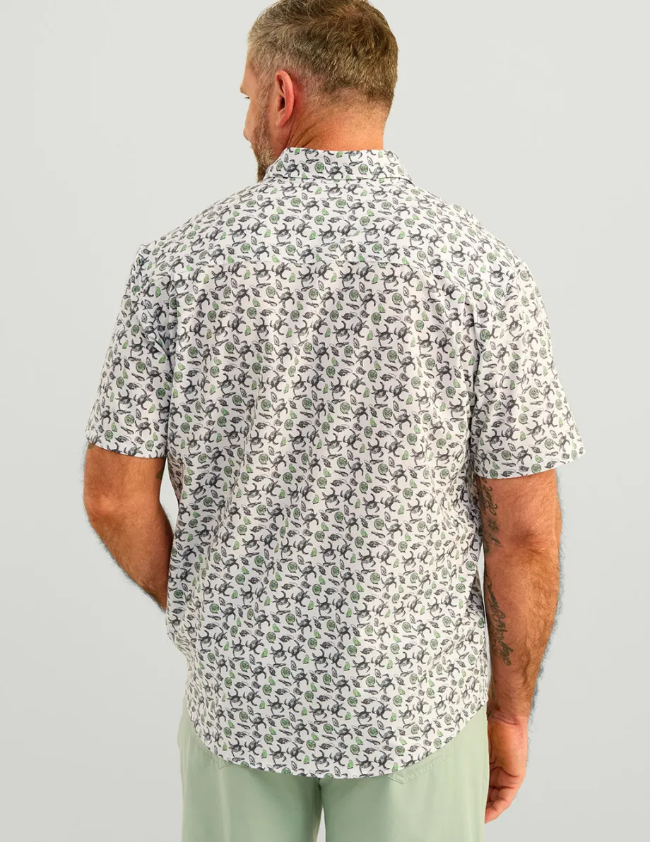 Huk Gear Button Downs-Kona Button-Down White Lowcountry Boil