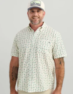 Huk Gear Button Downs-Kona Button-Down Egret American Fish