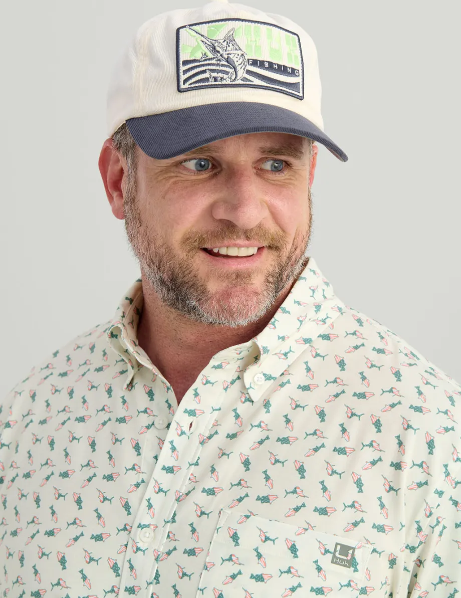 Huk Gear Button Downs-Kona Button-Down Egret American Fish