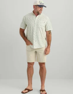 Huk Gear Button Downs-Kona Button-Down Egret American Fish