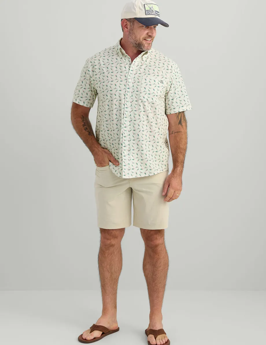 Huk Gear Button Downs-Kona Button-Down Egret American Fish