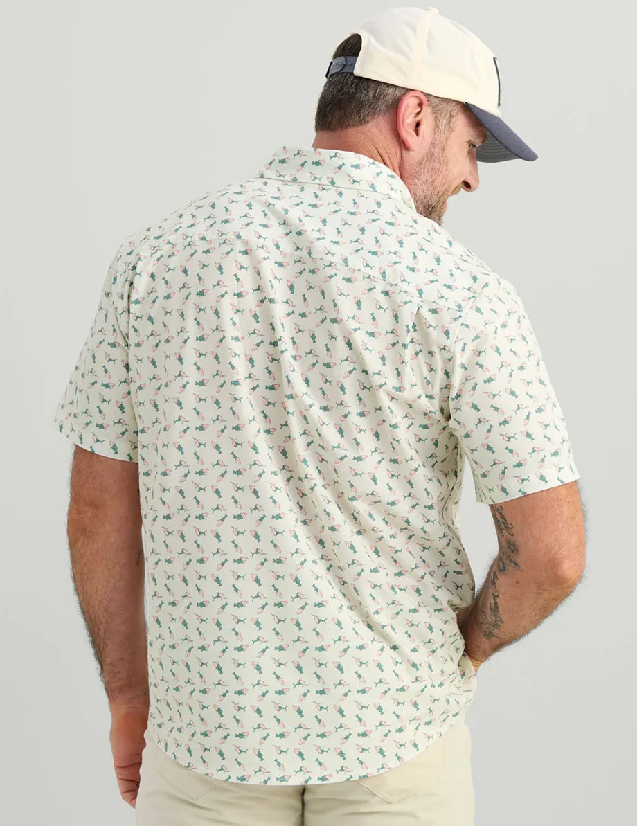 Huk Gear Button Downs-Kona Button-Down Egret American Fish