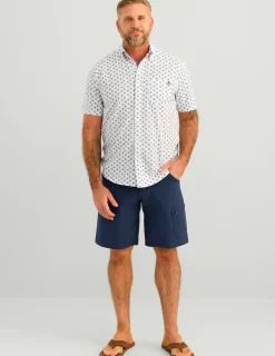 Huk Gear Button Downs-Kona Button-Down White Carolina Palm