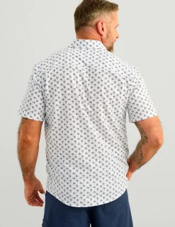Huk Gear Button Downs-Kona Button-Down White Carolina Palm