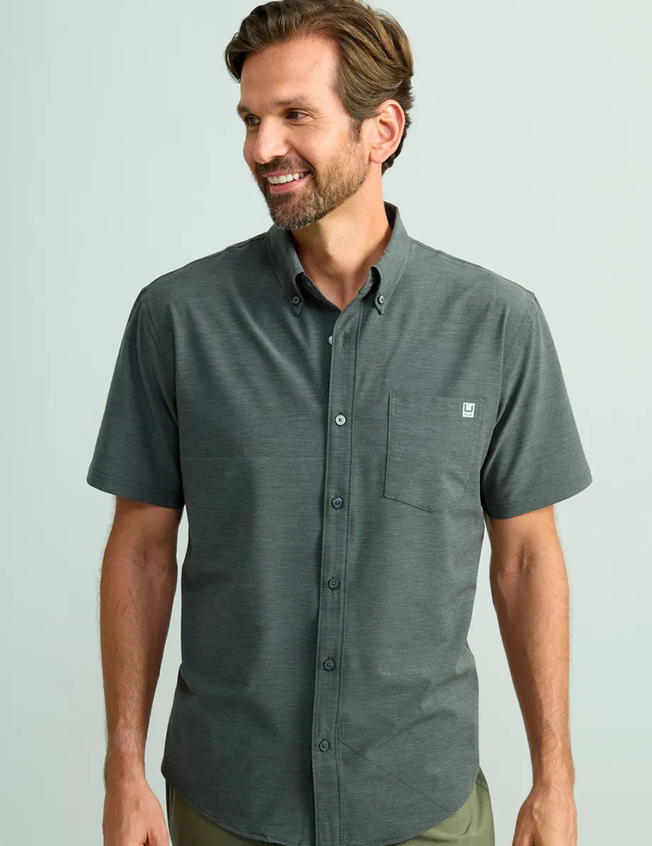 Huk Gear Button Downs-Kona Button-Down Volcanic Ash