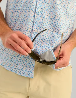 Huk Gear Button Downs-Kona Button-Down Ocean Blue Lure Smash