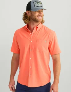 Huk Gear Button Downs-Kona Button-Down Fresh Salmon
