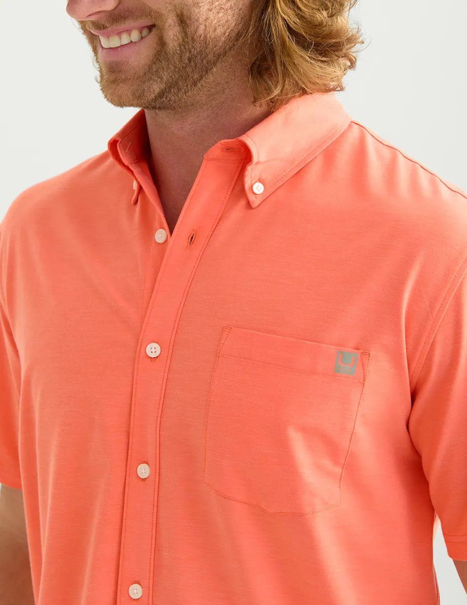 Huk Gear Button Downs-Kona Button-Down Fresh Salmon