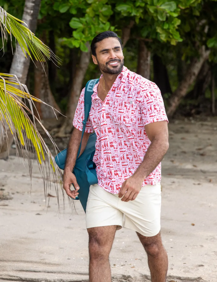 Huk Gear Button Downs-Kona Button-Down Channel Marker Fish Dot