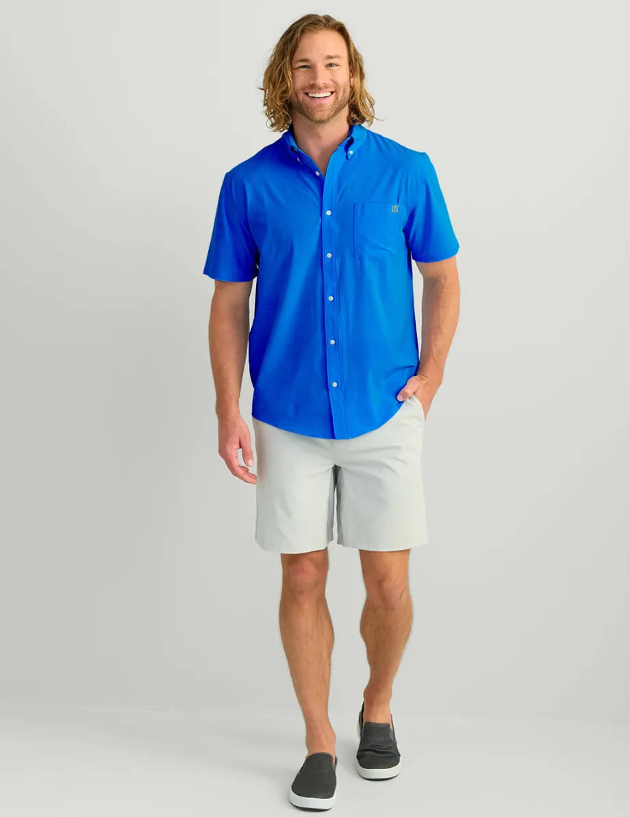 Huk Gear Button Downs-Kona Button-Down Ocean Blue