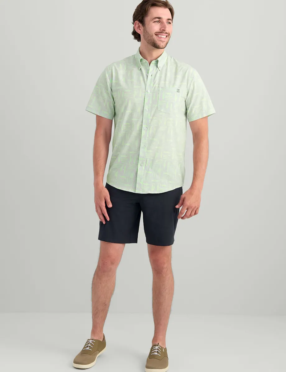 Huk Gear Button Downs-Kona Button-Down Harbor Mist Batiki