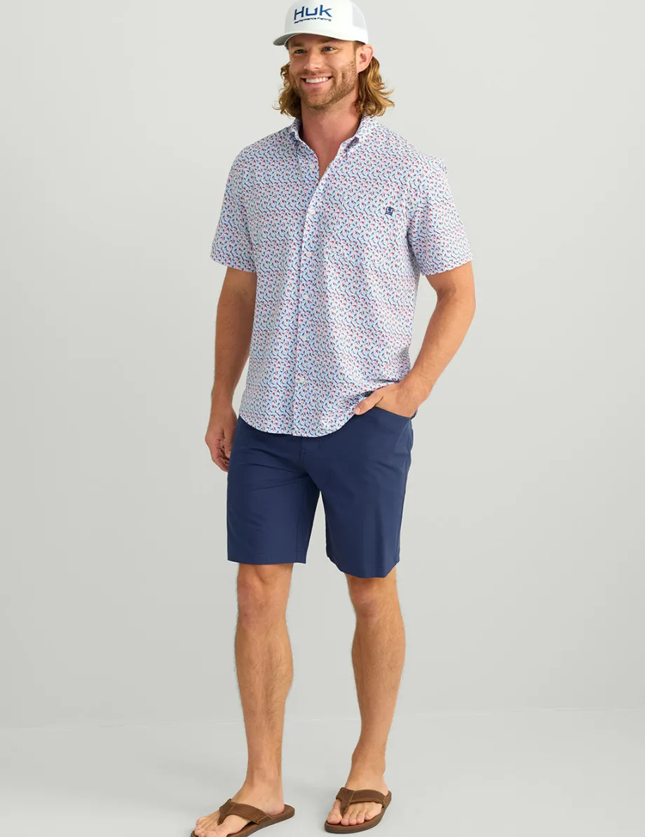 Huk Gear Button Downs-Kona Button-Down Channel Marker Lure Smash