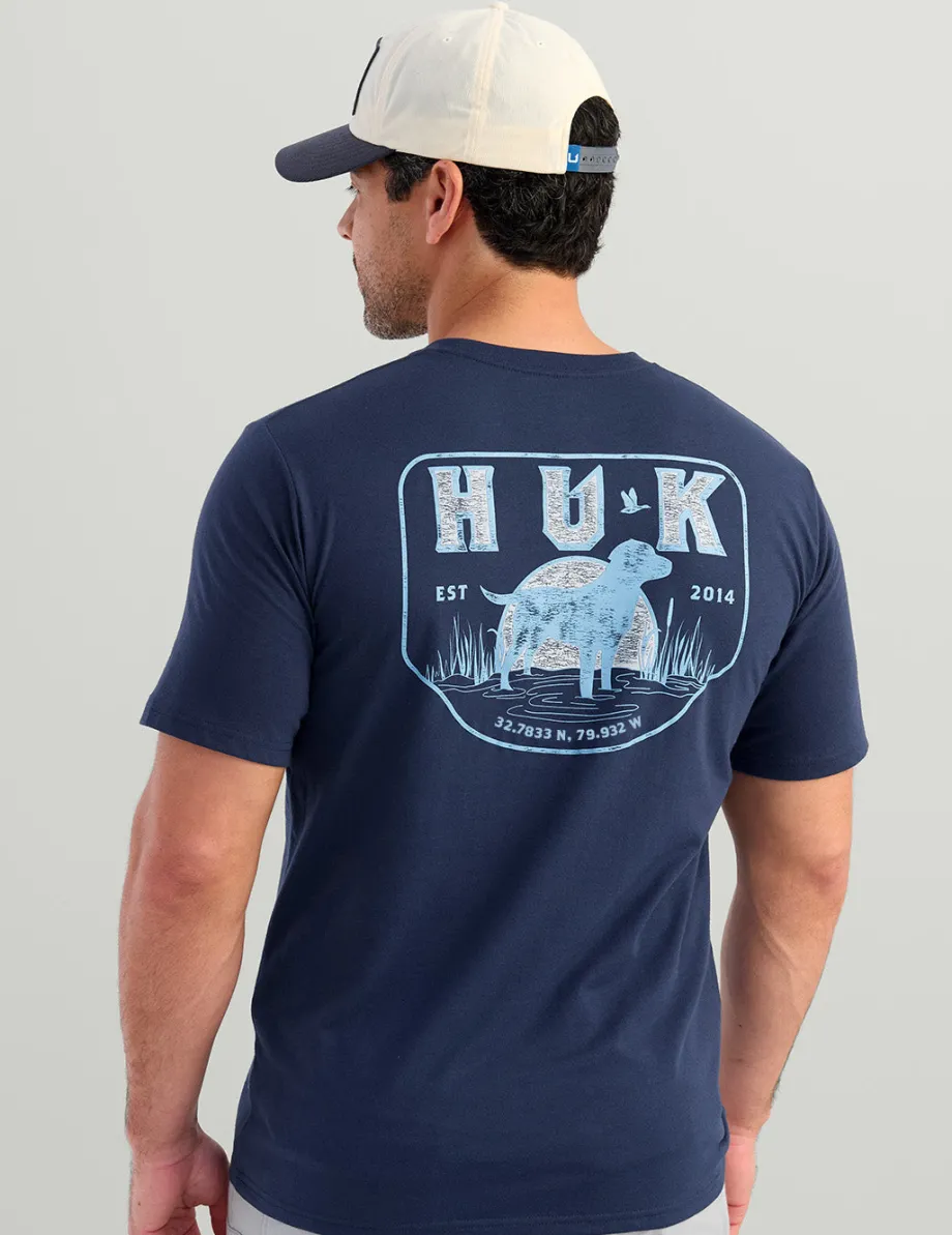Huk Gear T-Shirts-Lab Patch Pocket Tee Naval Academy