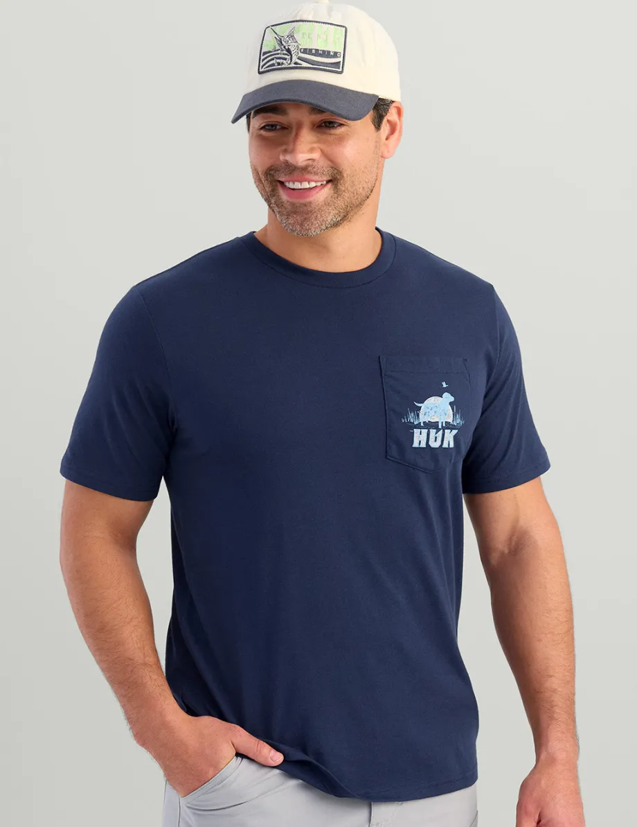 Huk Gear T-Shirts-Lab Patch Pocket Tee Naval Academy