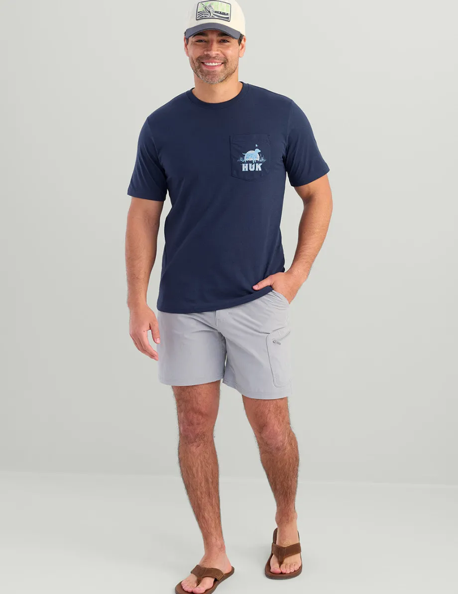 Huk Gear T-Shirts-Lab Patch Pocket Tee Naval Academy