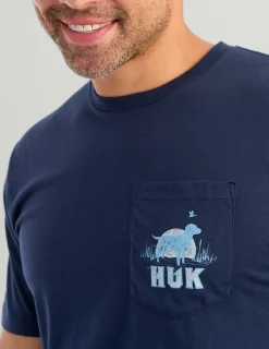 Huk Gear T-Shirts-Lab Patch Pocket Tee Naval Academy