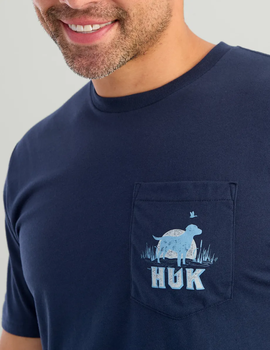 Huk Gear T-Shirts-Lab Patch Pocket Tee Naval Academy