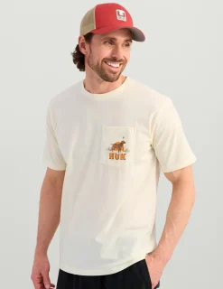 Huk Gear T-Shirts-Lab Patch Pocket Tee Egret