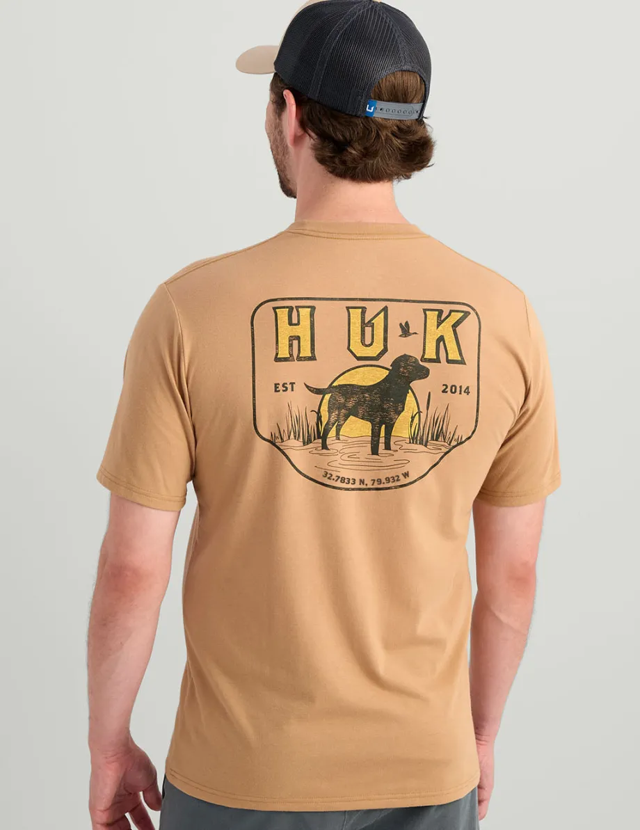Huk Gear T-Shirts-Lab Patch Pocket Tee Marl